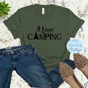 I Loveβ Camping Graphic Tee Shirt